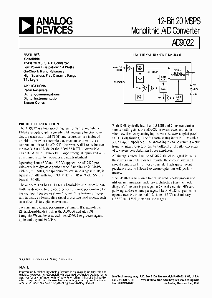 AD9022_426408.PDF Datasheet