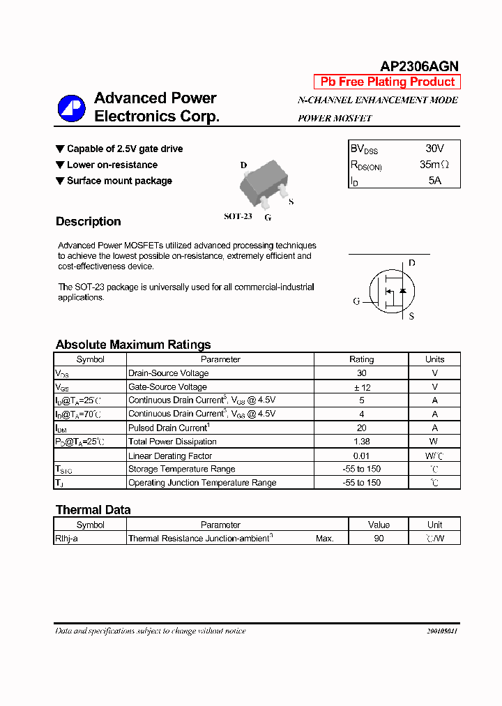 AP2306AGN_325882.PDF Datasheet