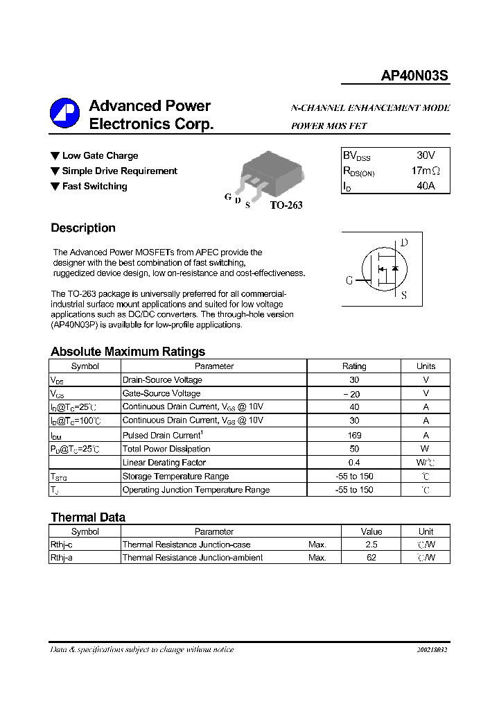 AP40N03S_455888.PDF Datasheet