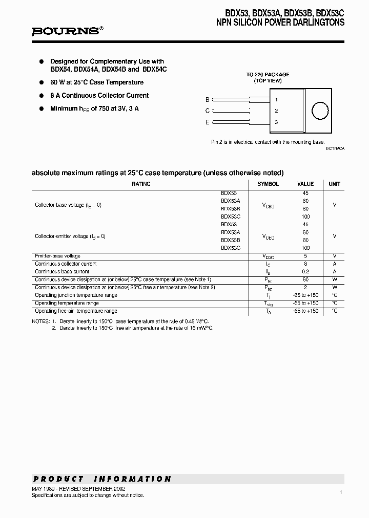 BDX53_458993.PDF Datasheet