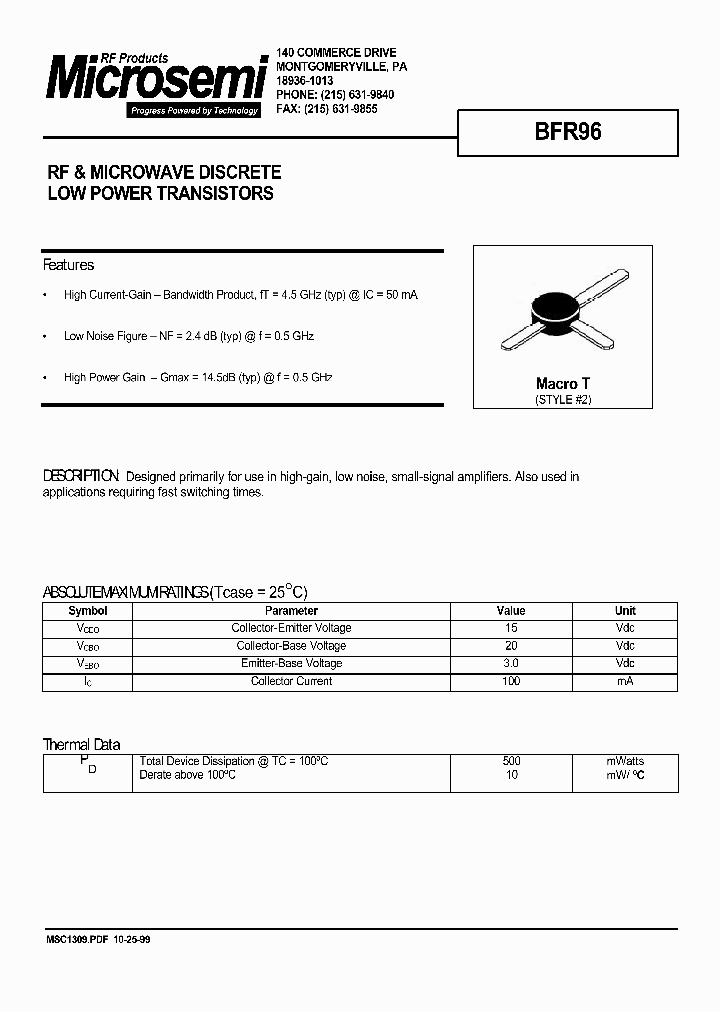 BFR96_449470.PDF Datasheet