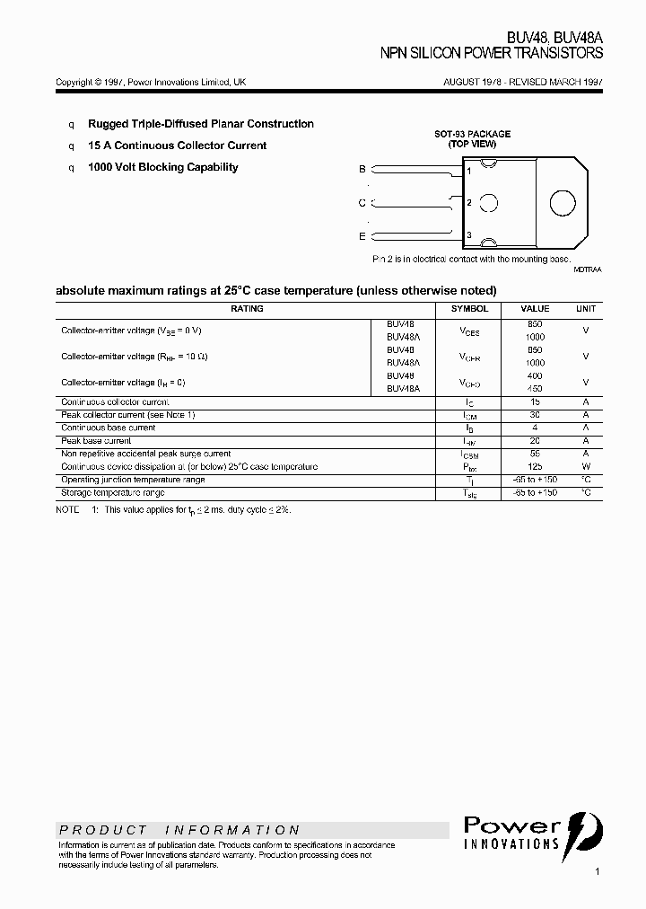 BUV48_441509.PDF Datasheet