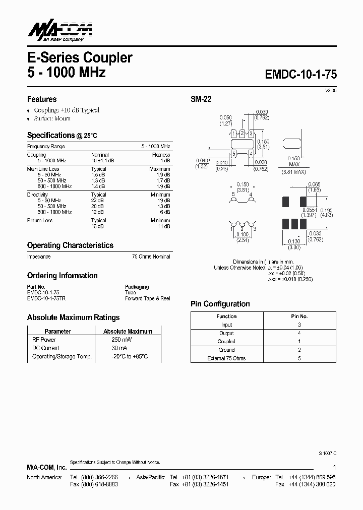 EMDC-10-1-75TR_459596.PDF Datasheet