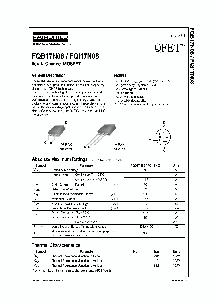 FQB17N08_469910.PDF Datasheet