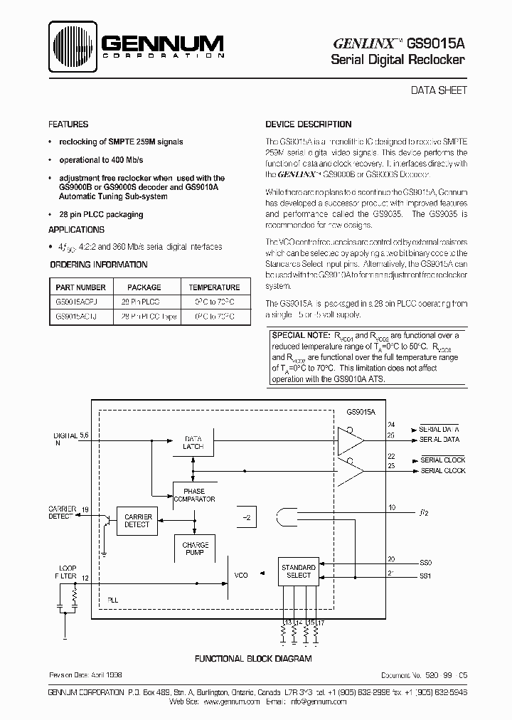 GS9015A_461505.PDF Datasheet