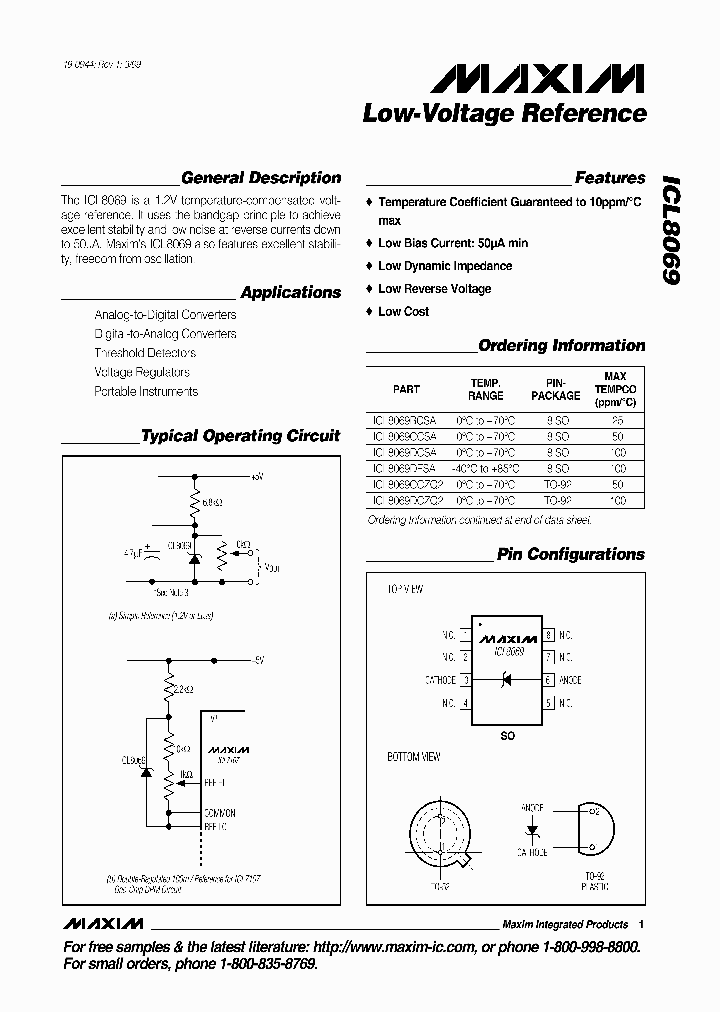ICL8069BCSA_113325.PDF Datasheet