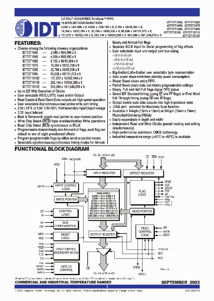 IDT72T18105_76009.PDF Datasheet