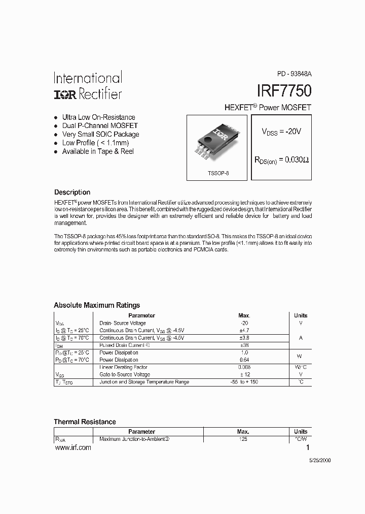 IRF7750_286967.PDF Datasheet