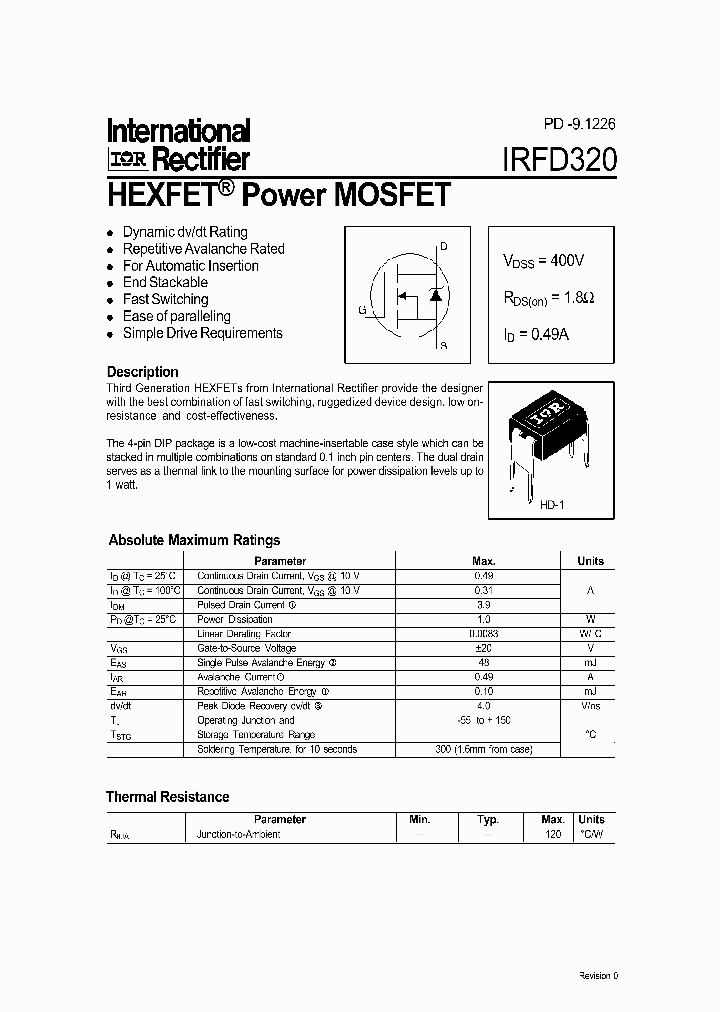 IRFD320_455634.PDF Datasheet