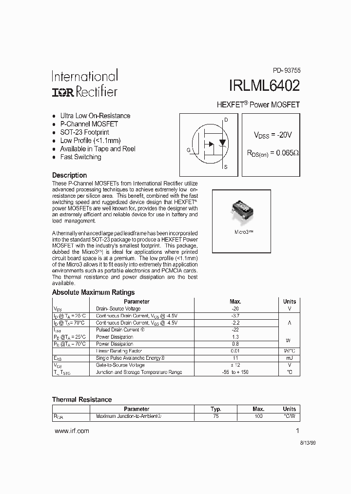 IRLML2402_110345.PDF Datasheet