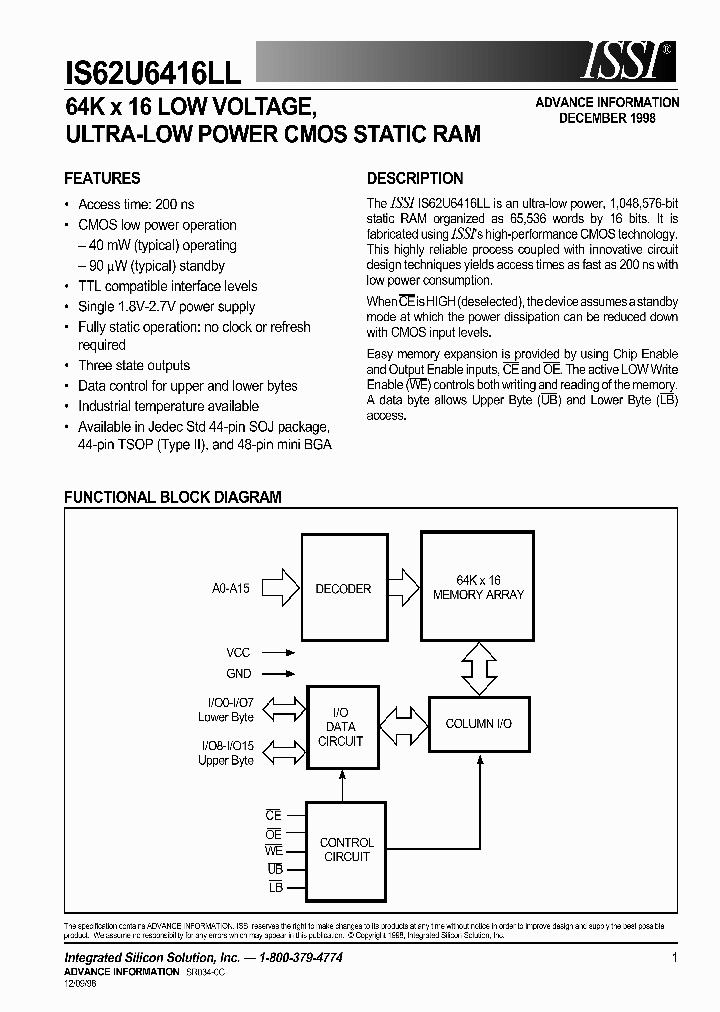 IS62U6416LL_470381.PDF Datasheet
