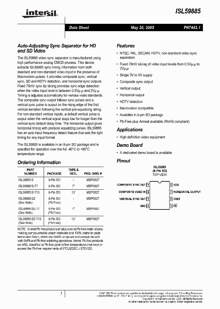 ISL59885_449789.PDF Datasheet