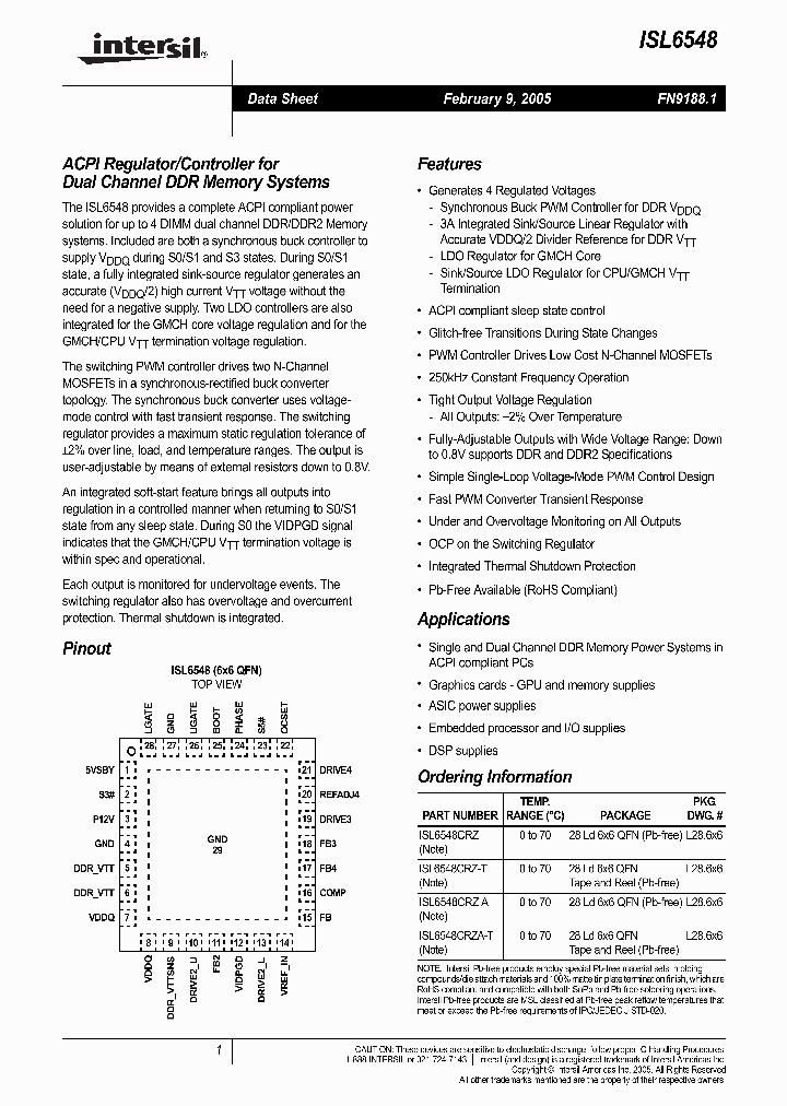 ISL6548_464560.PDF Datasheet