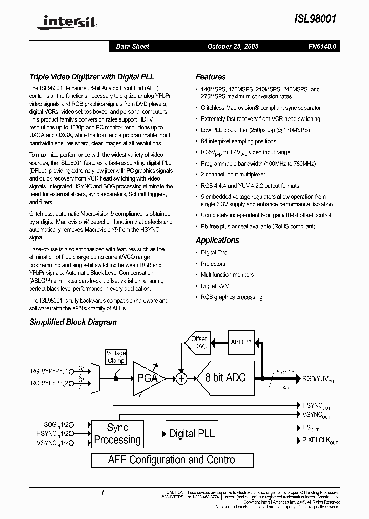 ISL98001_460779.PDF Datasheet