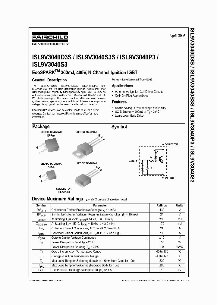 ISL9V3040D3S_453303.PDF Datasheet