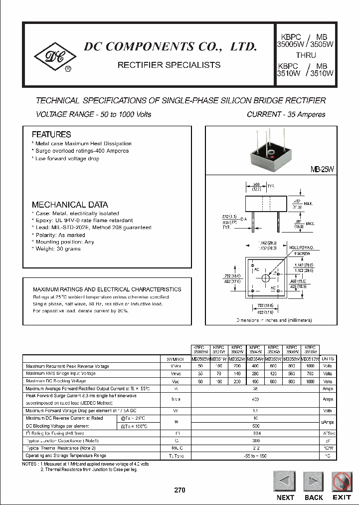 KBPC35005W_119366.PDF Datasheet