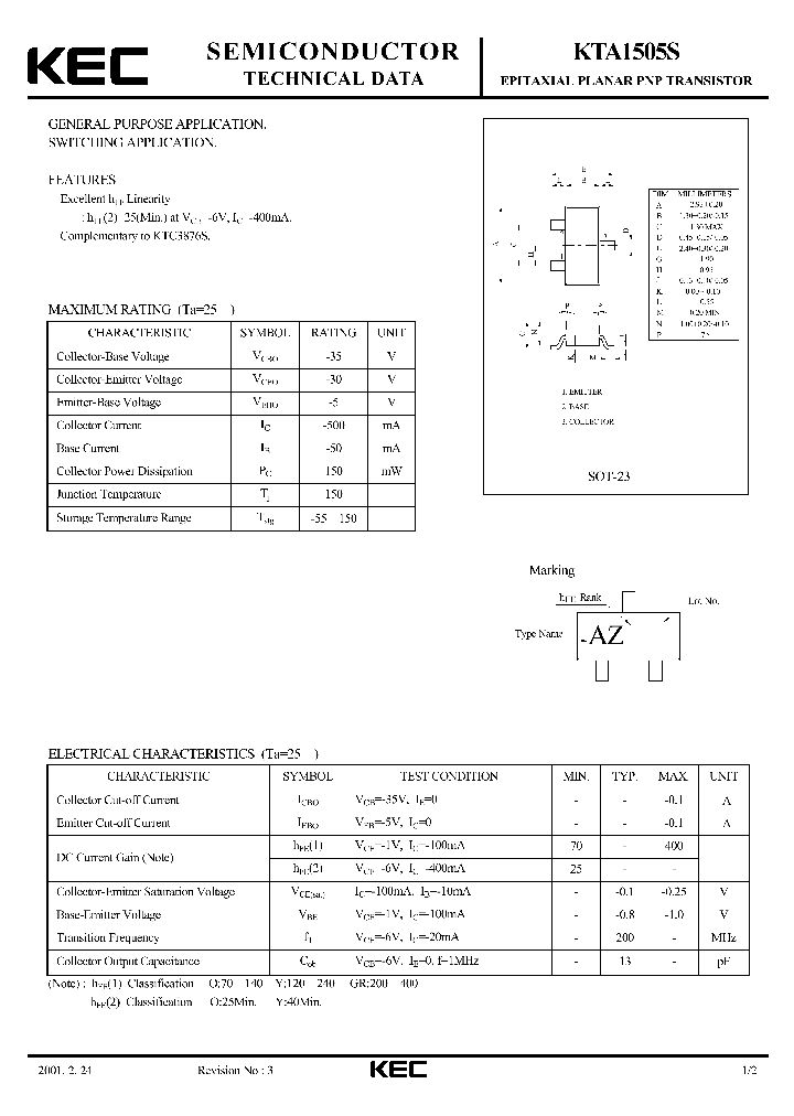KTA1505S_469443.PDF Datasheet