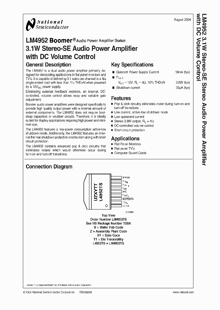 LM4952_394172.PDF Datasheet