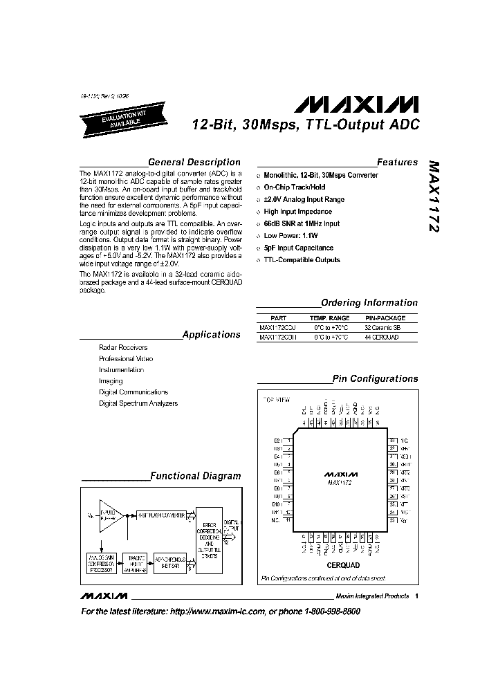 MAX1172_88516.PDF Datasheet