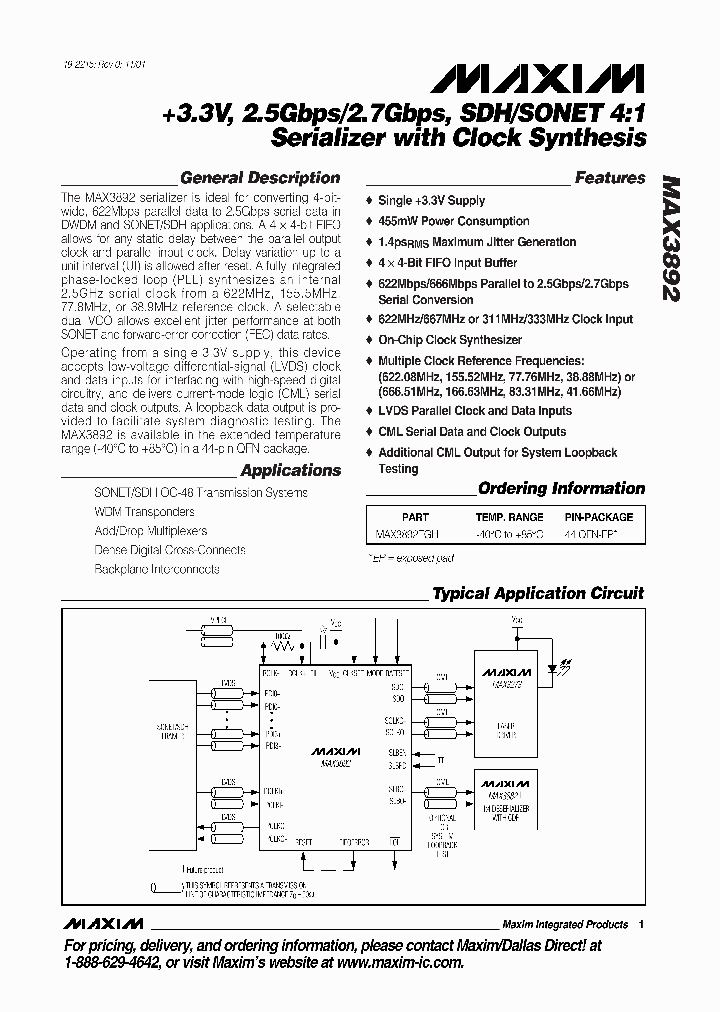 MAX3892_467585.PDF Datasheet