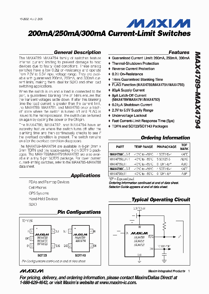 MAX4789ETT_454385.PDF Datasheet