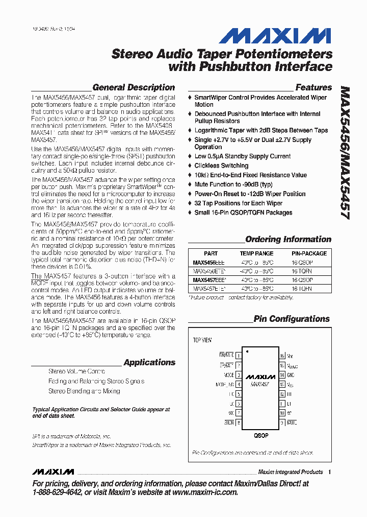 MAX5457EEE_460319.PDF Datasheet