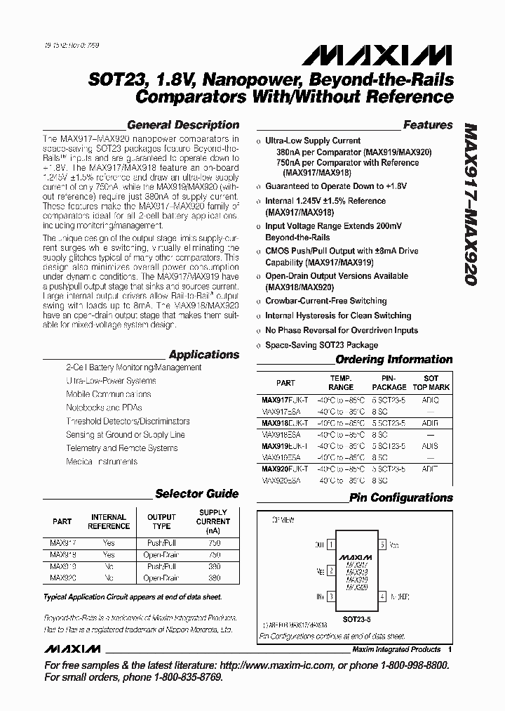MAX918_441464.PDF Datasheet