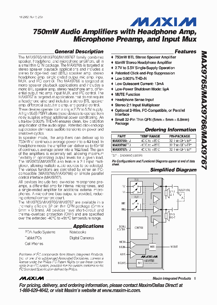MAX9766ETJ_459163.PDF Datasheet