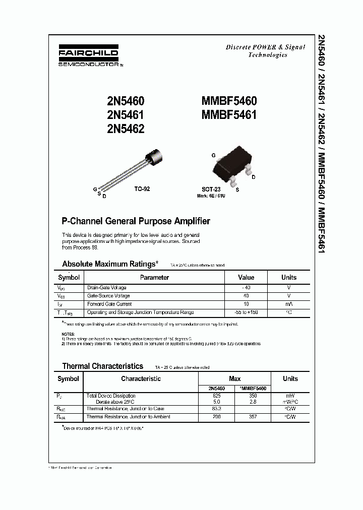 MMBF5460_151382.PDF Datasheet