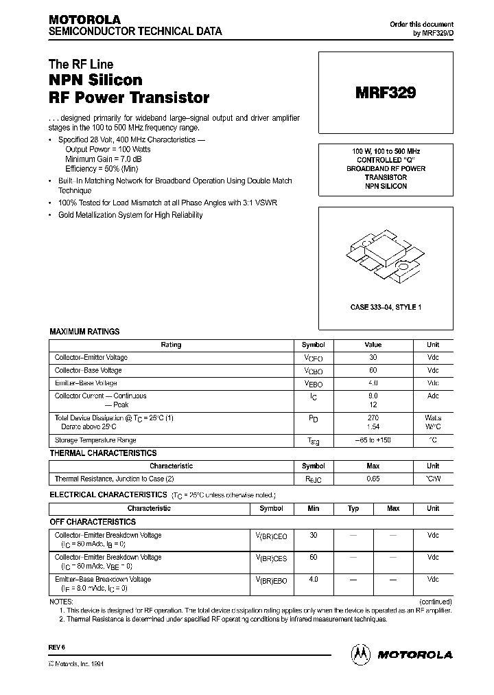 MRF329_465282.PDF Datasheet
