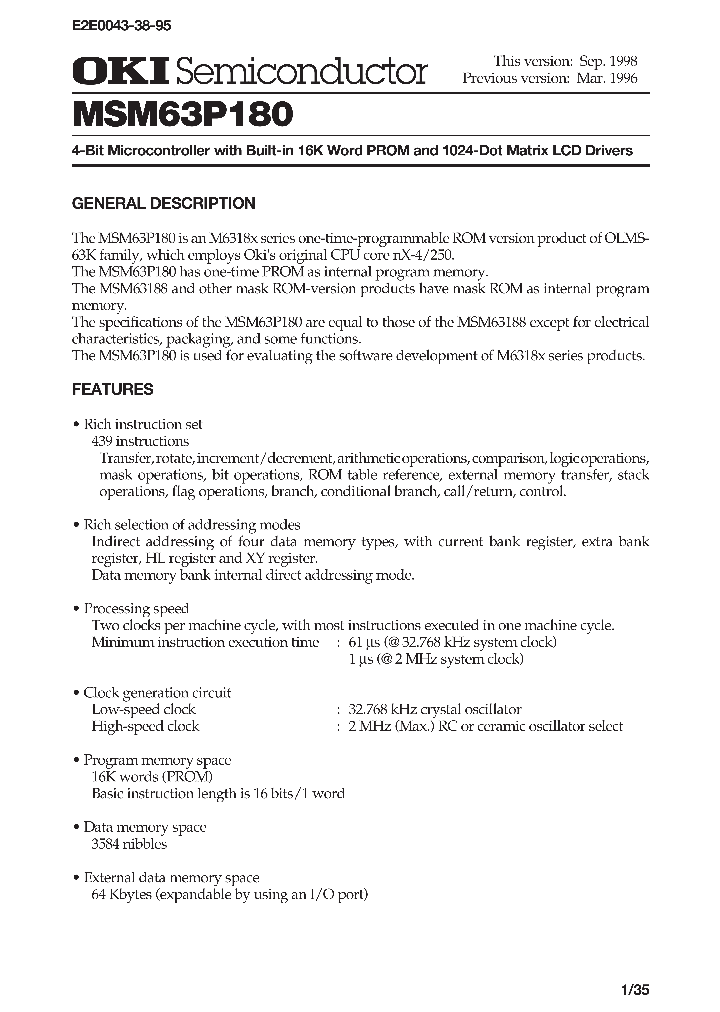 MSM63P180_439229.PDF Datasheet