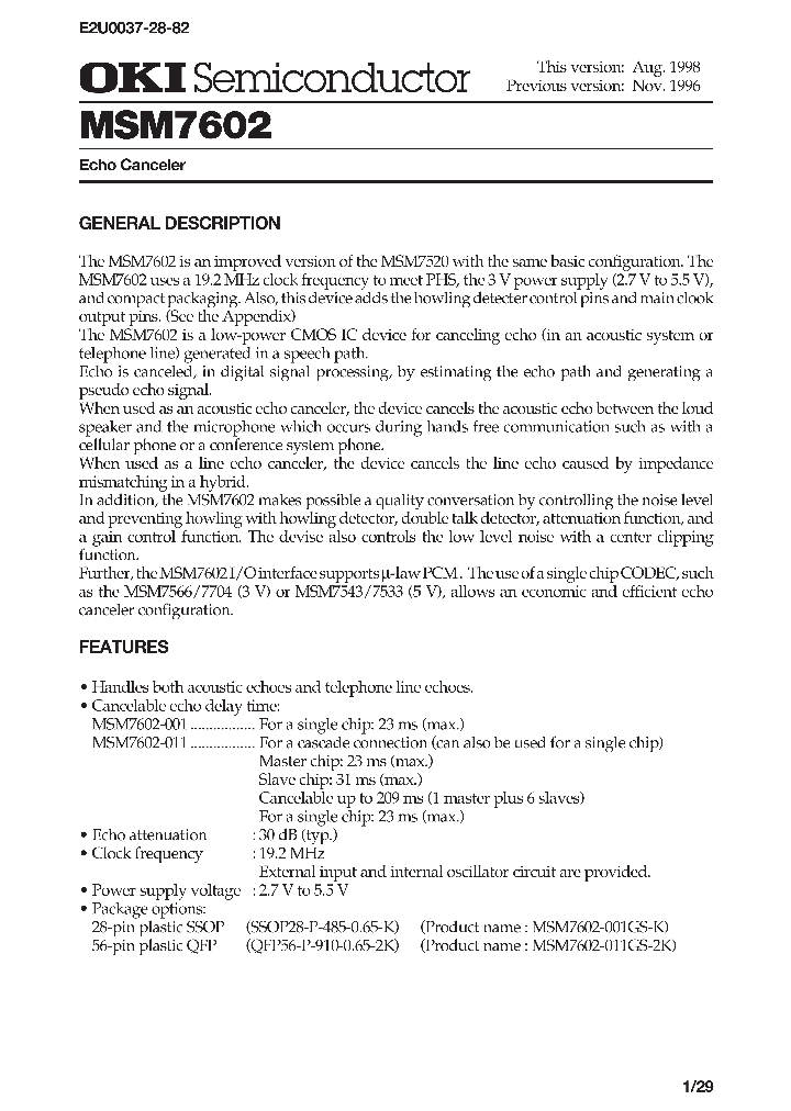 MSM7602_478828.PDF Datasheet