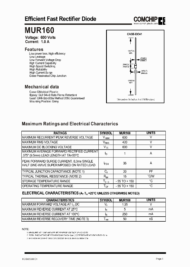 MUR160_451279.PDF Datasheet