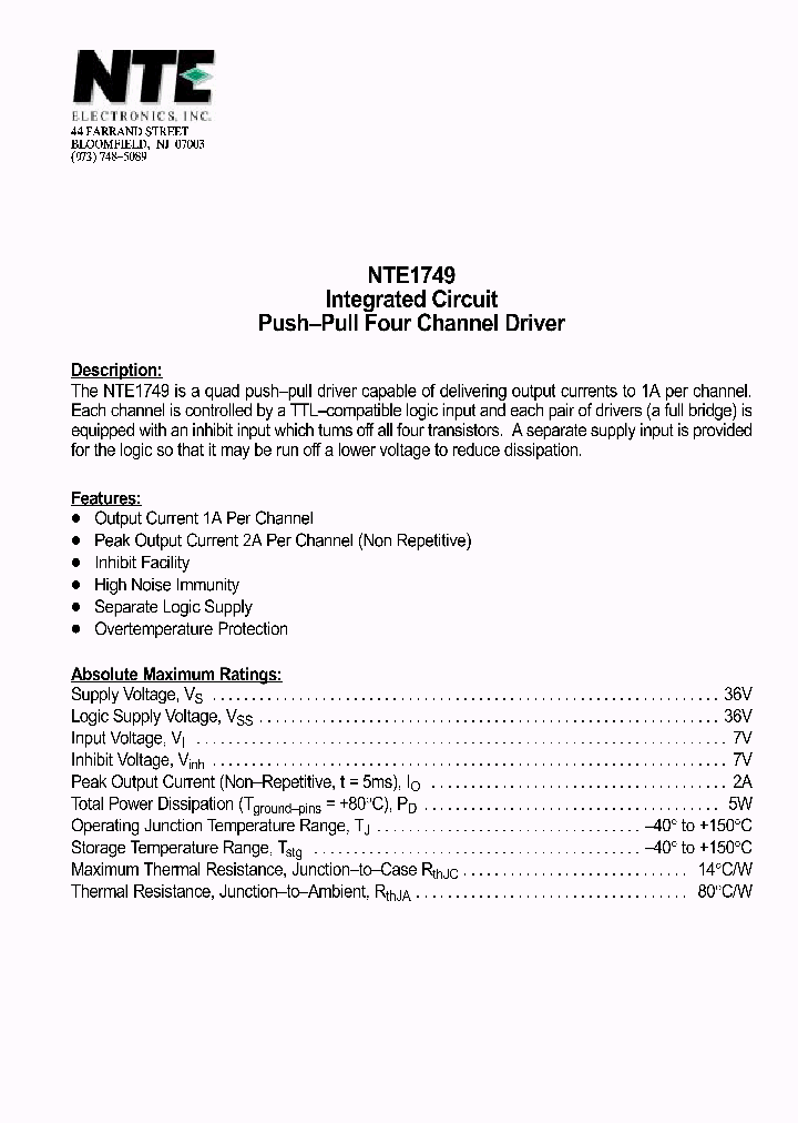 NTE1749_149007.PDF Datasheet