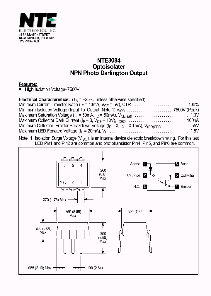 NTE3084_38642.PDF Datasheet
