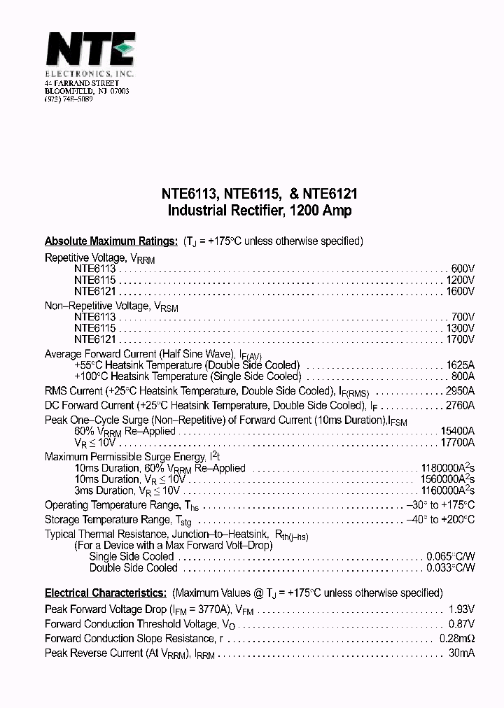 NTE6113_70023.PDF Datasheet