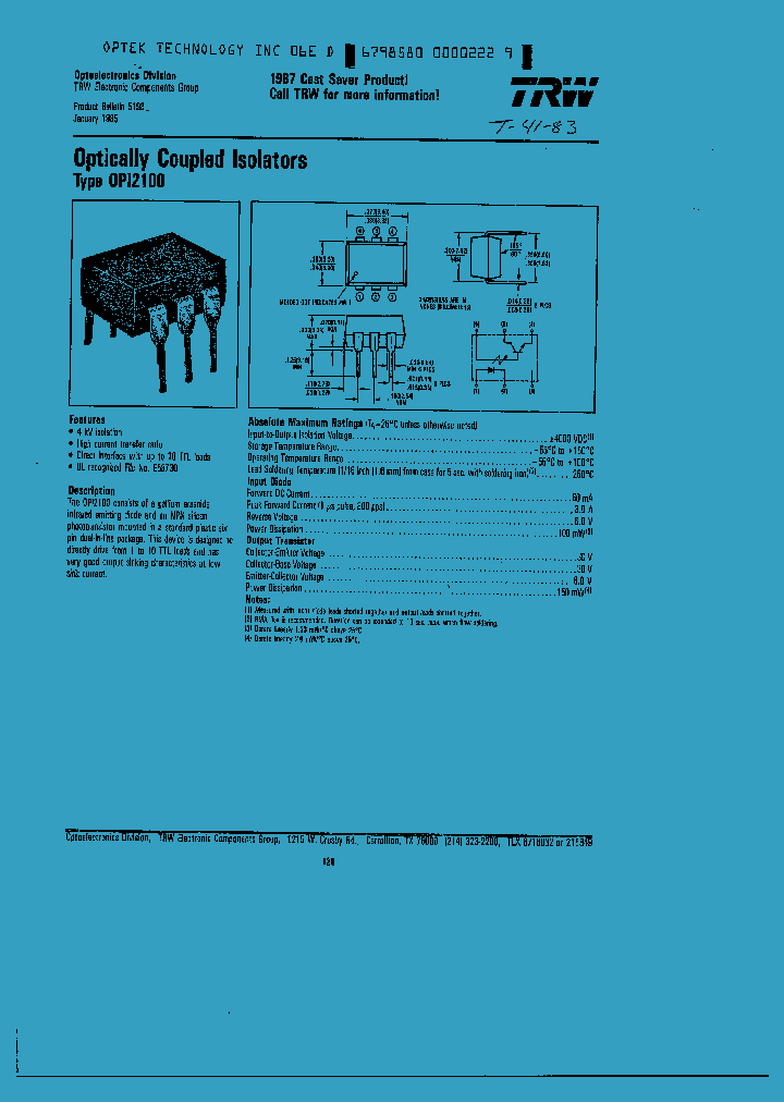 OPI2100_286896.PDF Datasheet