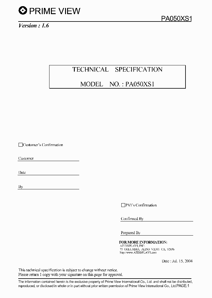 PA050XS1_467916.PDF Datasheet