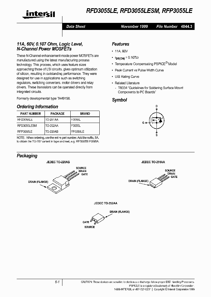 RFP3055LE_293470.PDF Datasheet