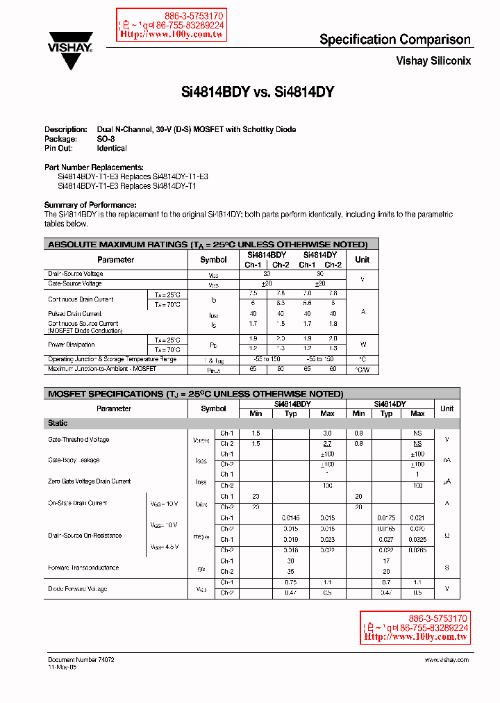 SI4814BDY_459462.PDF Datasheet