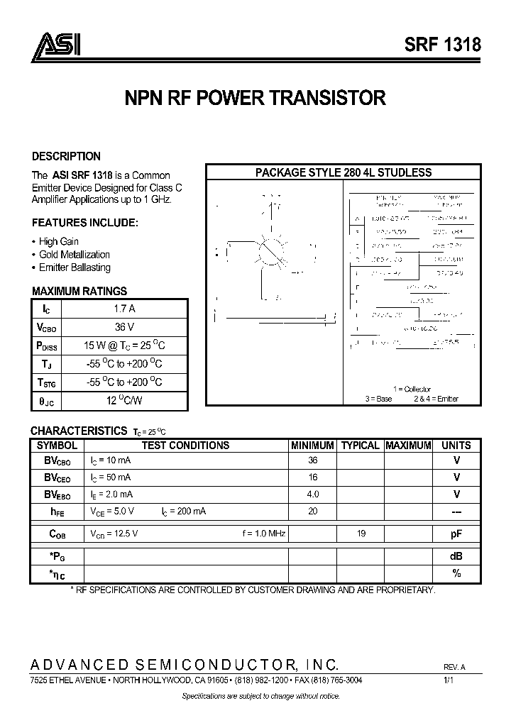 SRF1318_440594.PDF Datasheet