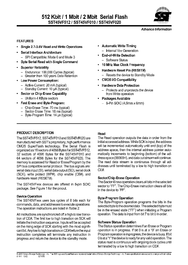 SST45VF010_77578.PDF Datasheet