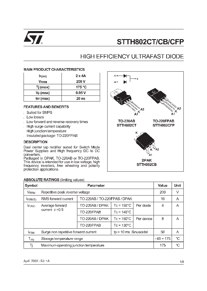 STTH802C_461495.PDF Datasheet