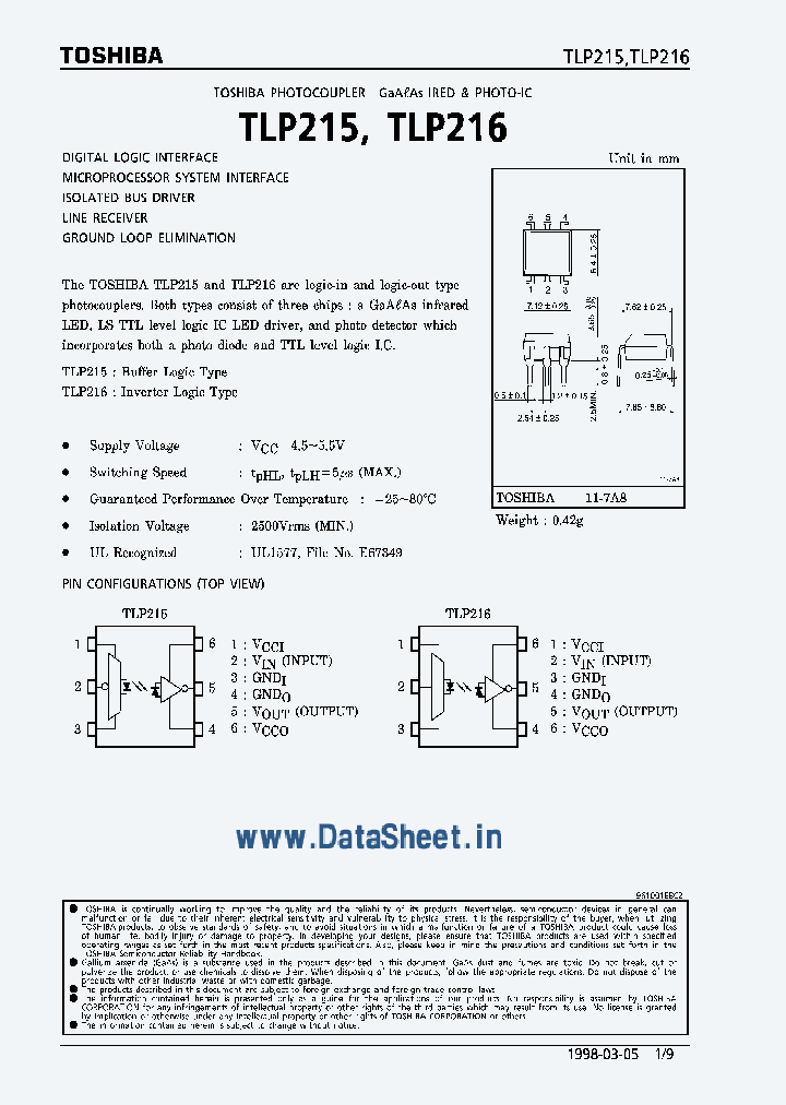 TLP215_462112.PDF Datasheet