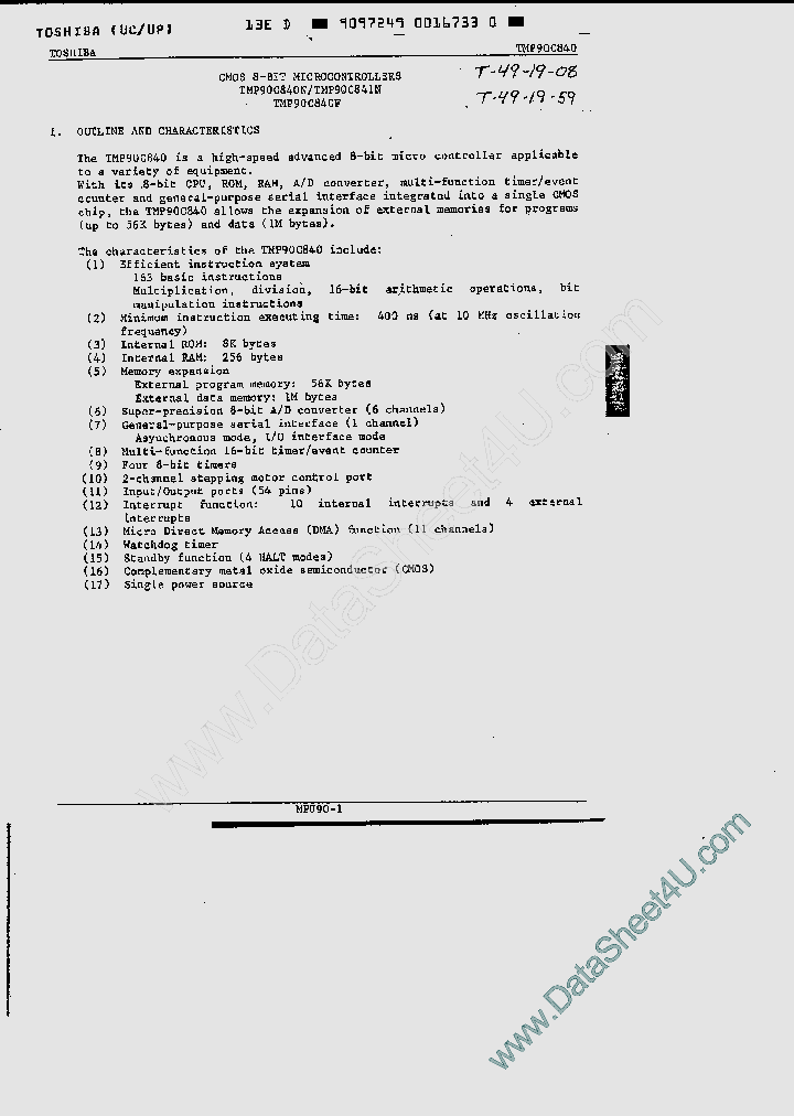 TMP90C840F_463370.PDF Datasheet