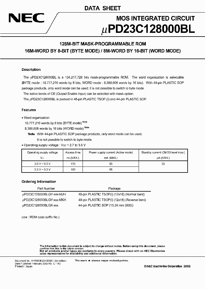 UPD23C128000BL_392099.PDF Datasheet