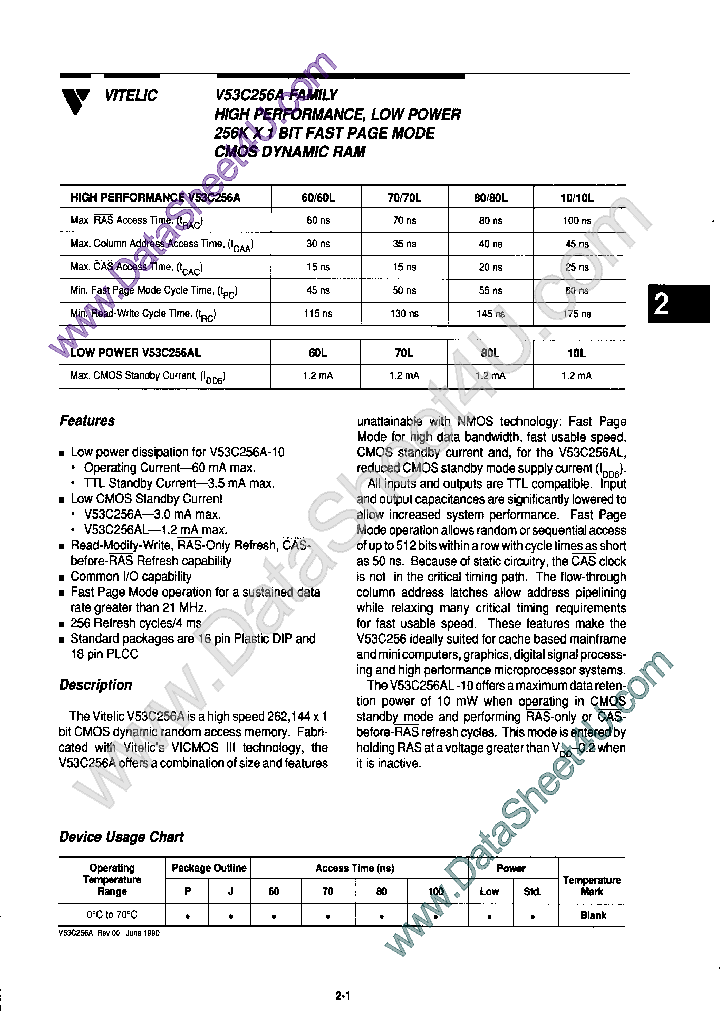 V53C256A_472758.PDF Datasheet