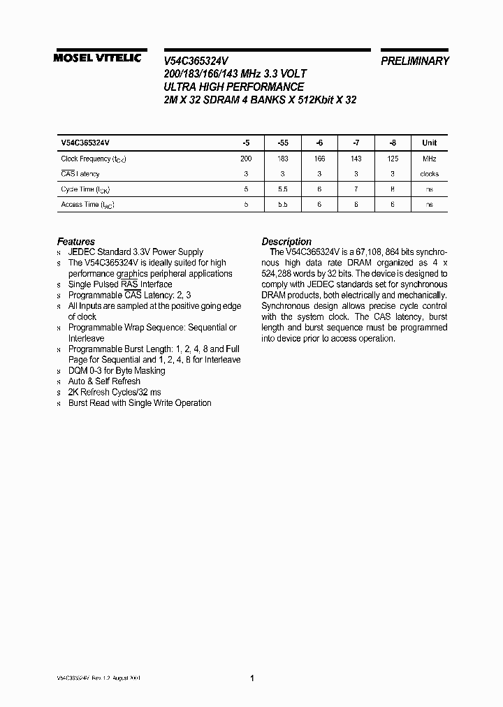 V54C365324V_147220.PDF Datasheet
