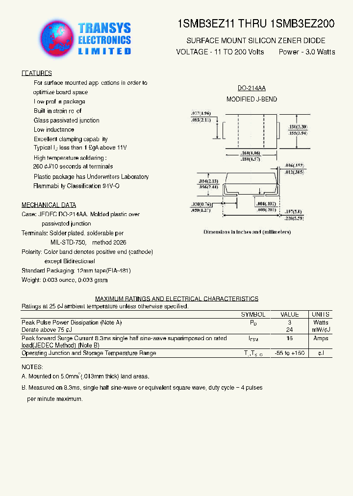 1SMB3EZ11_518065.PDF Datasheet
