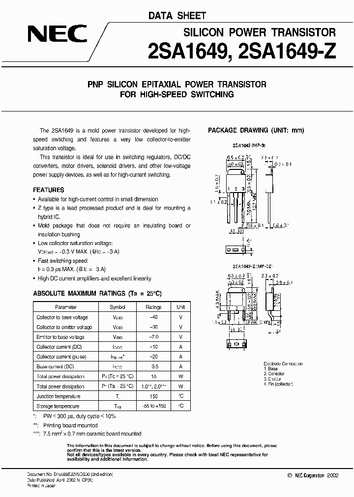 2SA1649-Z_535332.PDF Datasheet